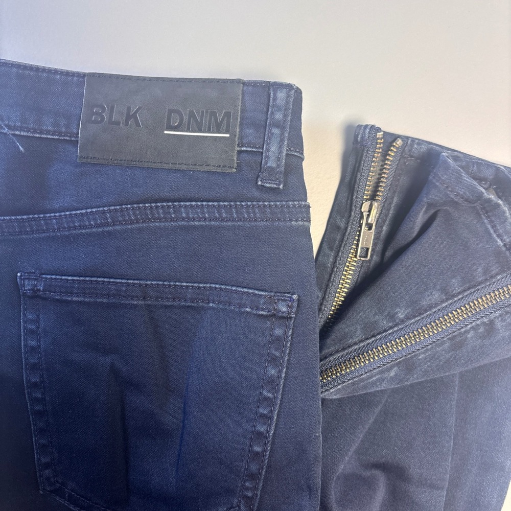 BLK DNM Dark Wash Skinny Jeans Womens 26 Long Ankle‎ Zip Stretch Denim NWOT